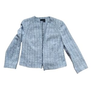 Like New Banana Republic Blazer 10  Blue Textured Tweed, Italian Woven Fabric